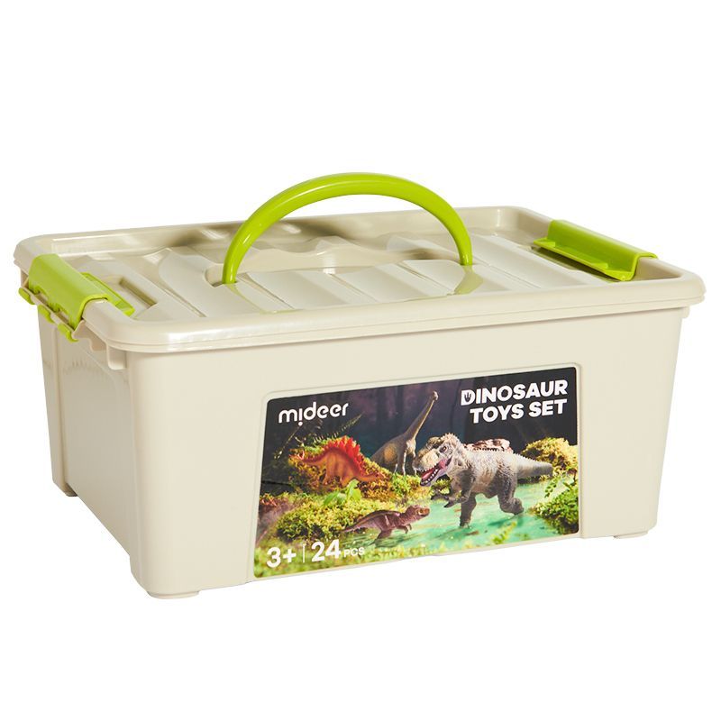 Set de 24 figuras de dinosaurios con caja portátil Mideer