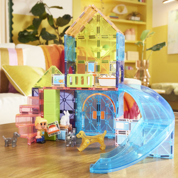 MAGNA-TILES® Juego de Construcción Magnética Casita para Mascotas (50 piezas) - Pet Playhouse Set