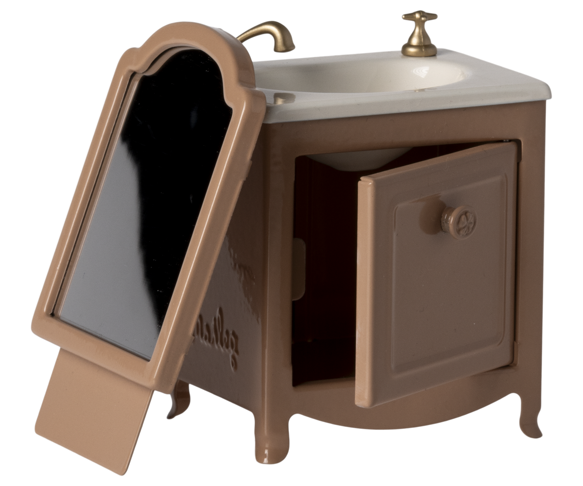 Mueble de lavabo con espejo para ratones Rosa oscuro - Maileg