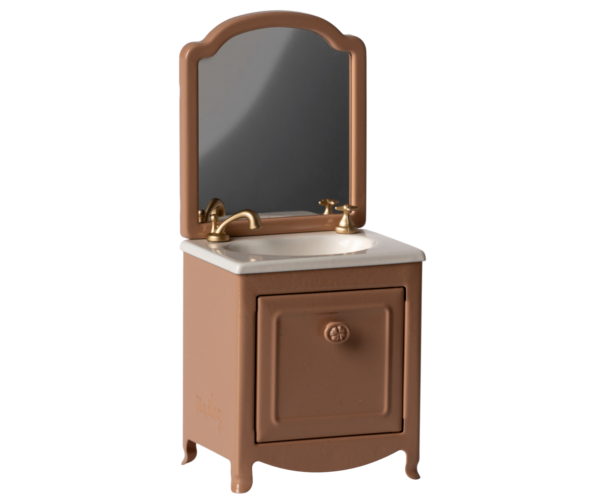 Mueble de lavabo con espejo para ratones Rosa oscuro - Maileg