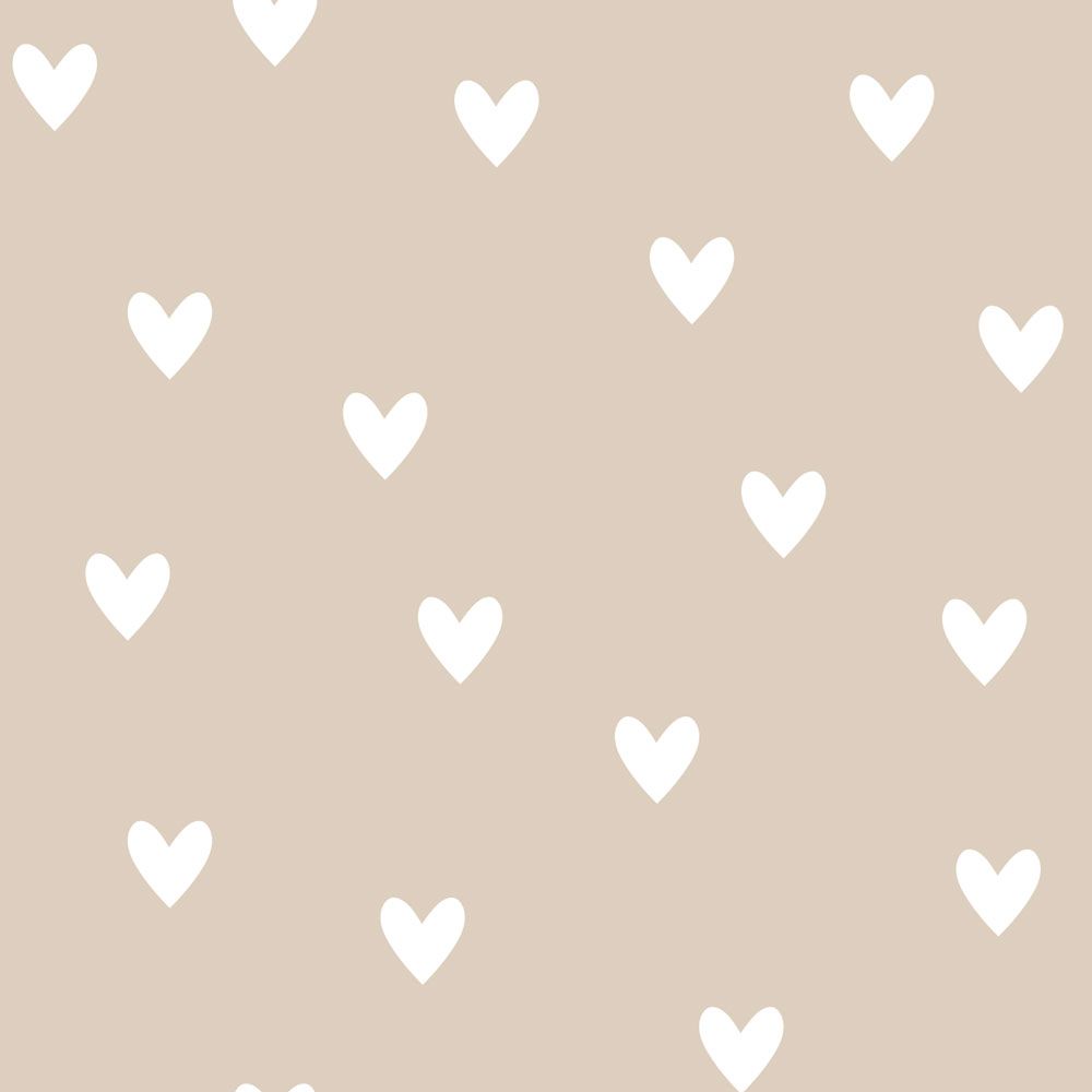 Papel Pintado Corazones Beige (Simple Hearts Beige Tapeta) – Dekornik