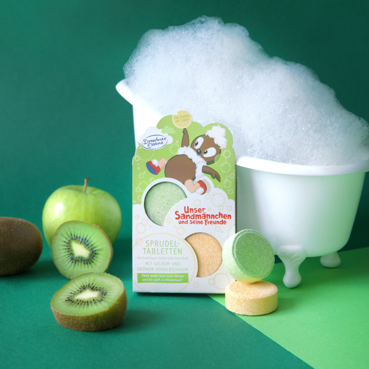 Set de 2 pastillas efervescentes de baño Kiwi y Manzana - Dresdner Essenz