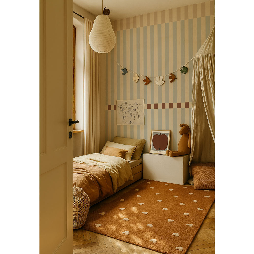 Rayas Nostalgia Beige y Azul (Stripes Nostalgia Beige Blue Vintage) – Dekornik