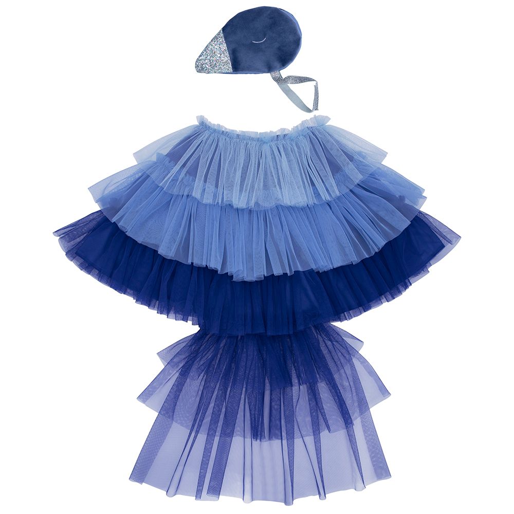 Disfraz de pájaro azul con capa de tul y tocado - Meri Meri