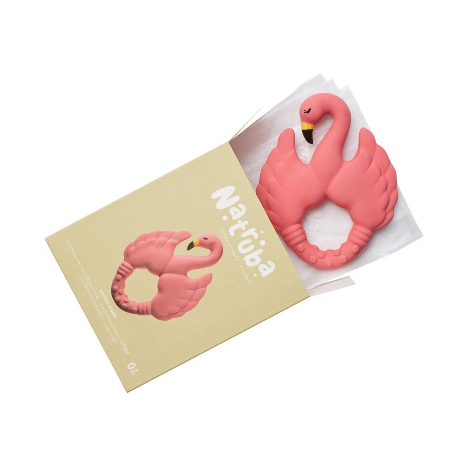 Mordedor de caucho natural Flamingo - Rosa