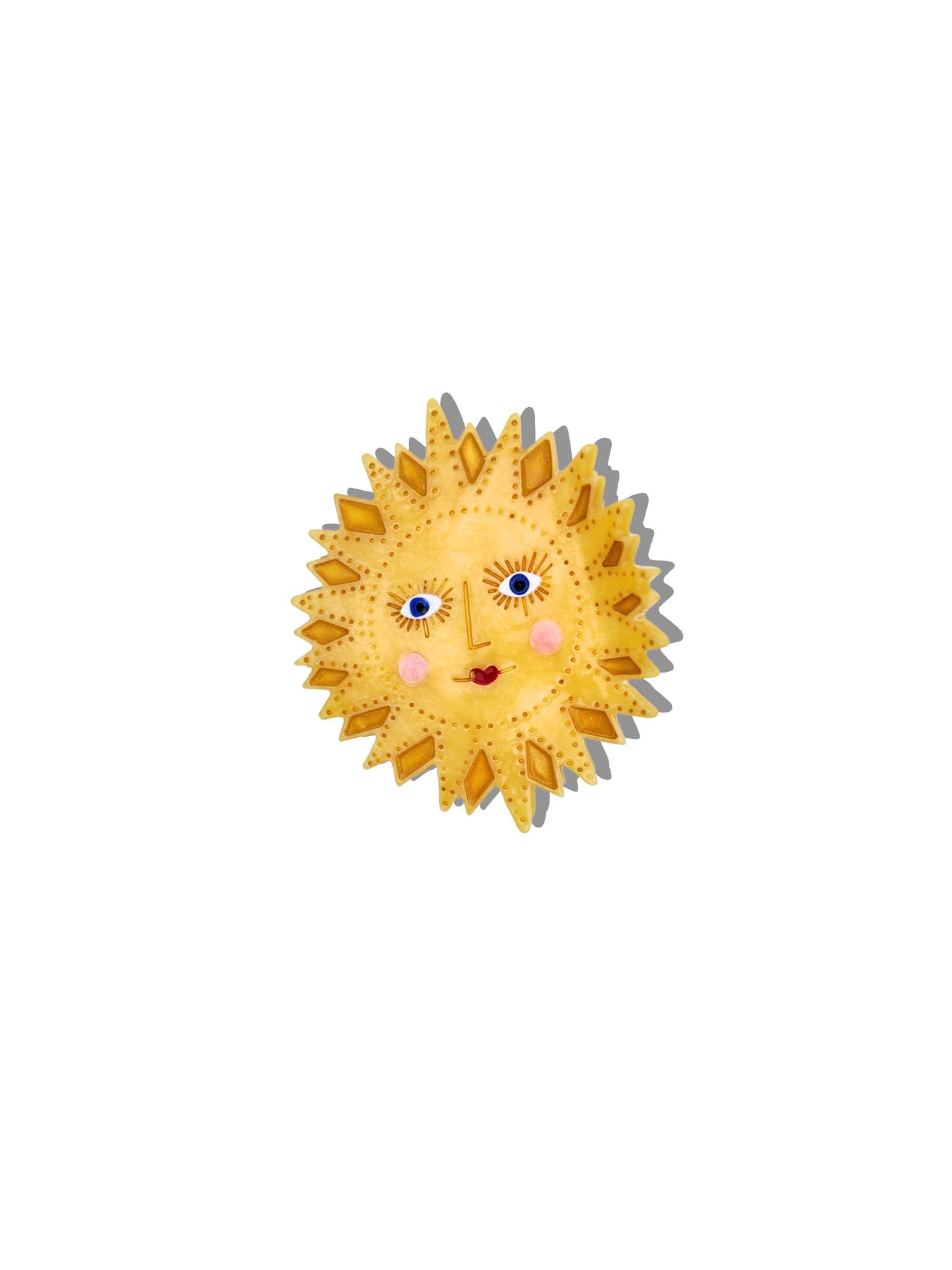 Hand-painted Celestial Sun Claw Hair Clip | Eco-Friendly