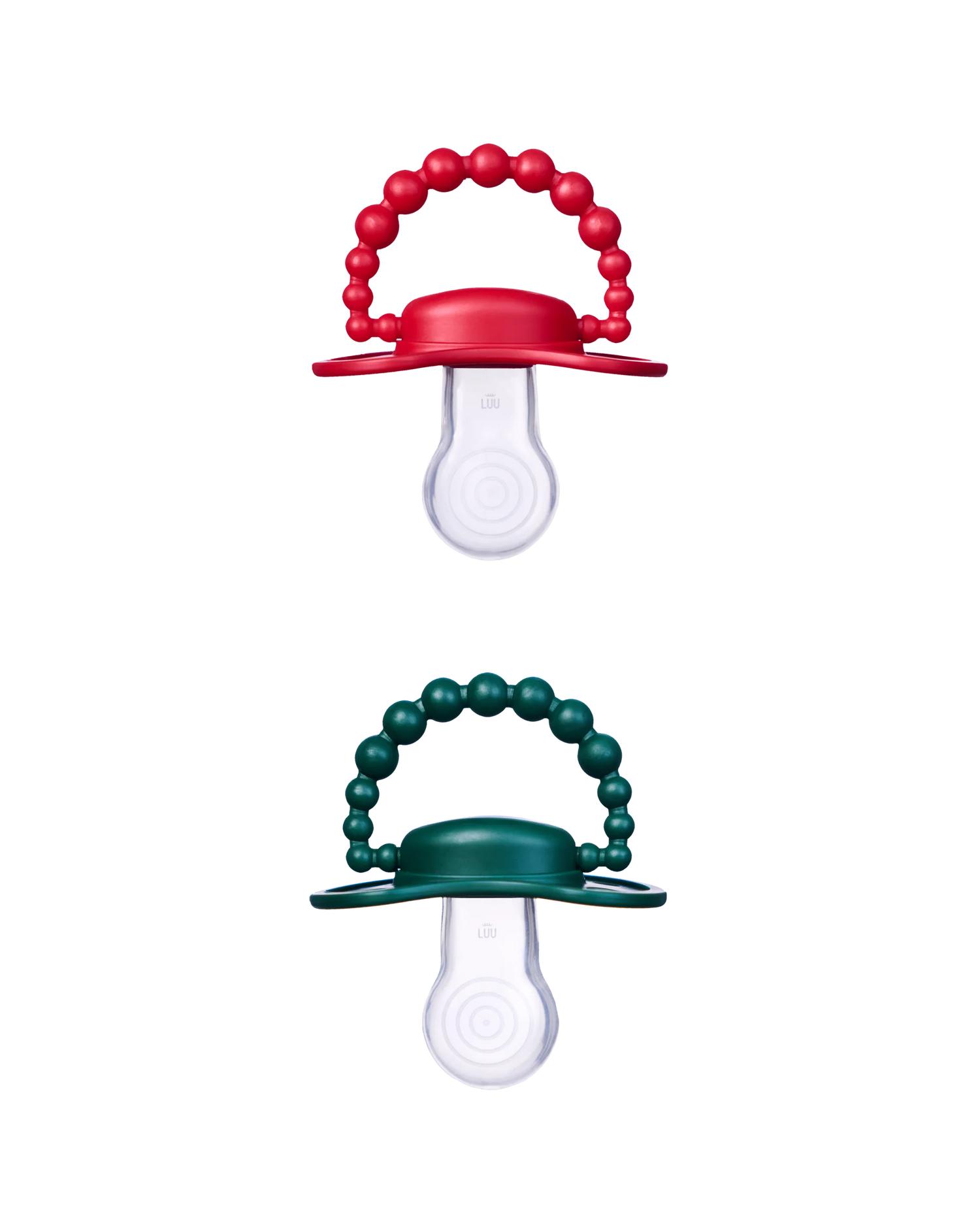 Chupete posicionador LUU Kids Color Set VERDE SANTA Y ROJO SANTA