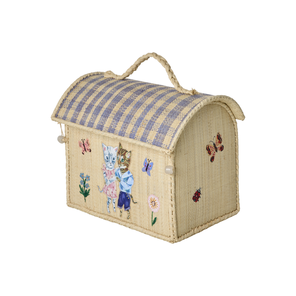 Cesta de Almacenamiento de Rafia (Cats) - RICE KIDS