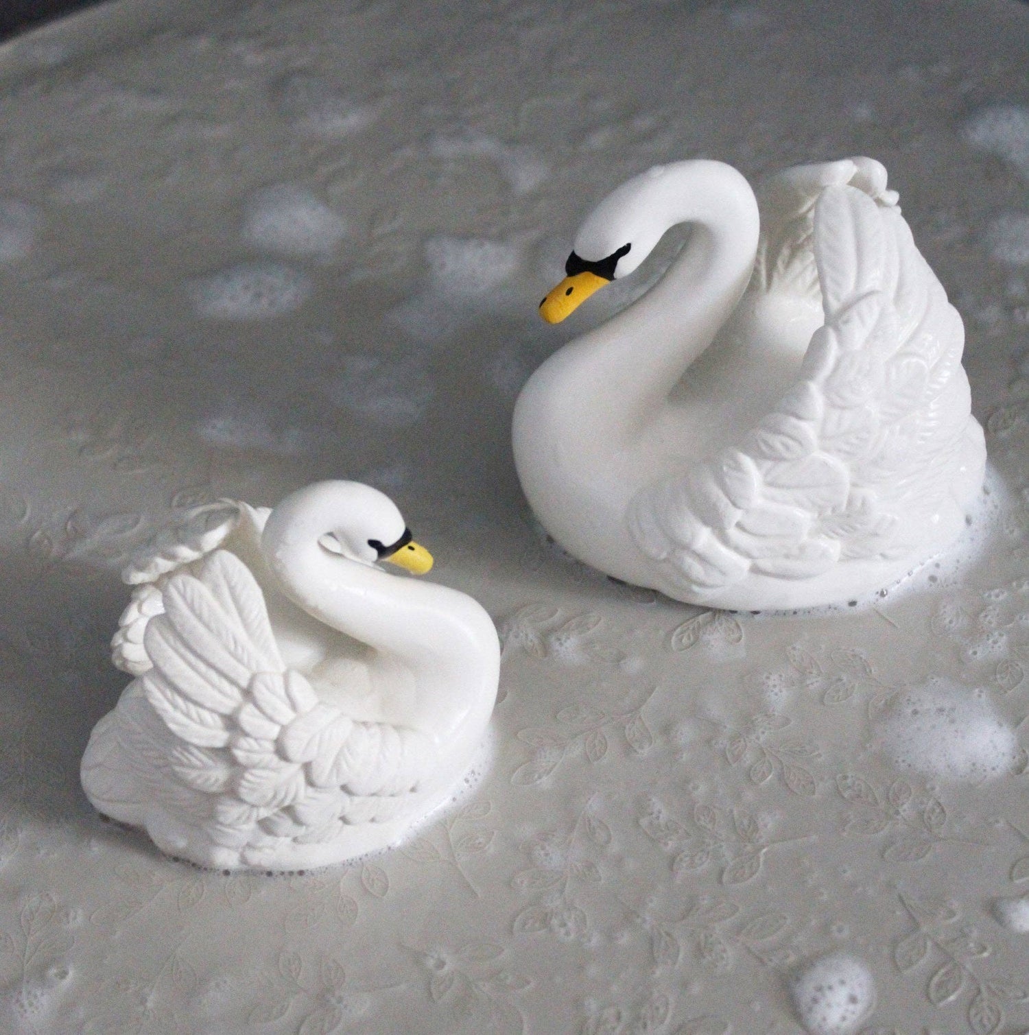 Juguete de baño de caucho natural Swan - Blanco- Grande