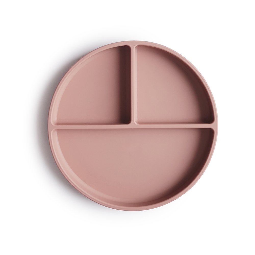 Plato de Silicona con Ventosa y Compartimentos – Blush