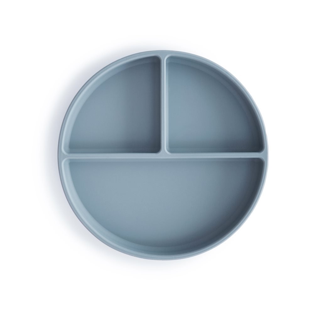 Plato de Silicona con Ventosa y Compartimentos – Powder Blue