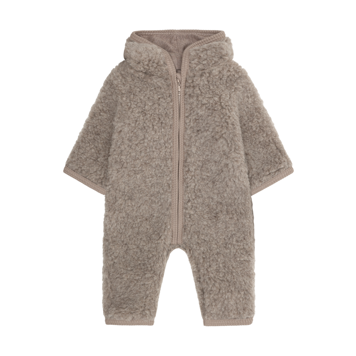 Mono de lana tipo peluche con forro Camel Melange - HUTTEliHUT