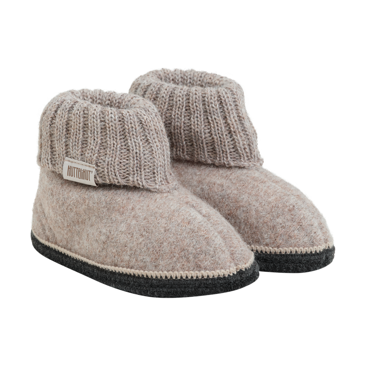 Zapatillas de casa de lana Camel Melange - HUTTEliHUT