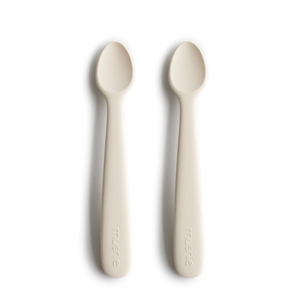 Cucharas de Silicona para Alimentación (Pack de 2) – Cambridge Blue/Cloud