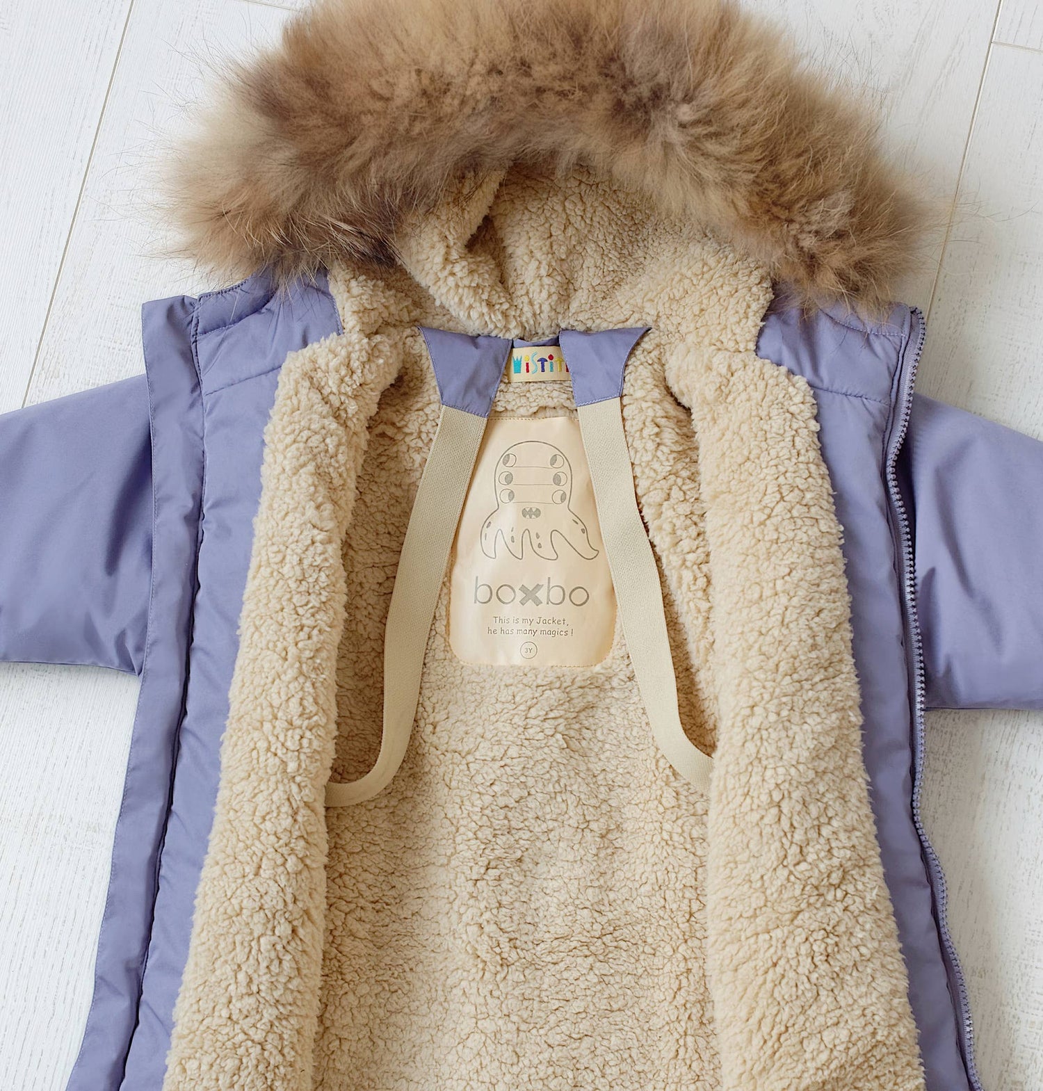 Abrigo de invierno para niños cálido, impermeable y a prueba de nieve (lavanda)