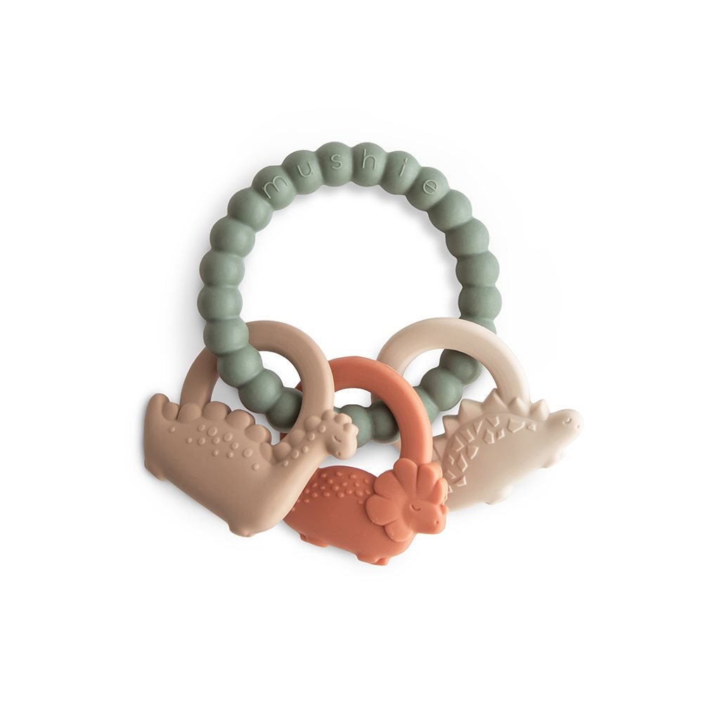 Mordedor Dino Teething Ring - Shifting Sand/Blush