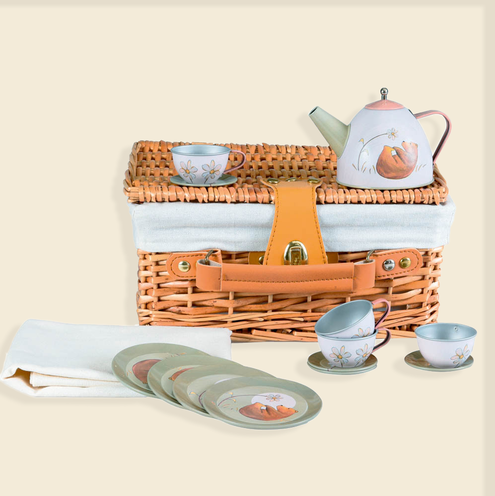 Egmont Toys Cesta de Mimbre con Set de Té Bosque