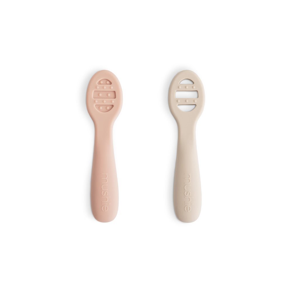 Cucharas de Silicona para Primera Alimentación (Pack de 2) – Blush/Shifting Sand