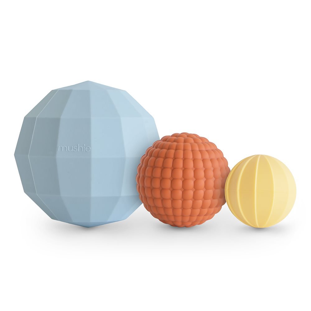 Mushie Juguete Sensorial Nesting Spheres - Powder Blue