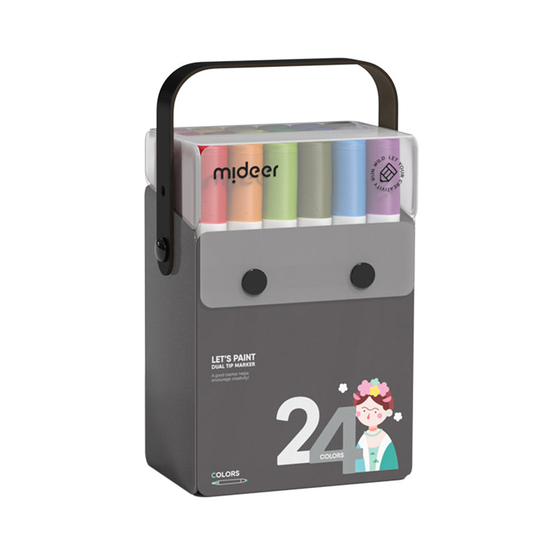 Marcadores semi-transparentes con doble punta – 24 colores