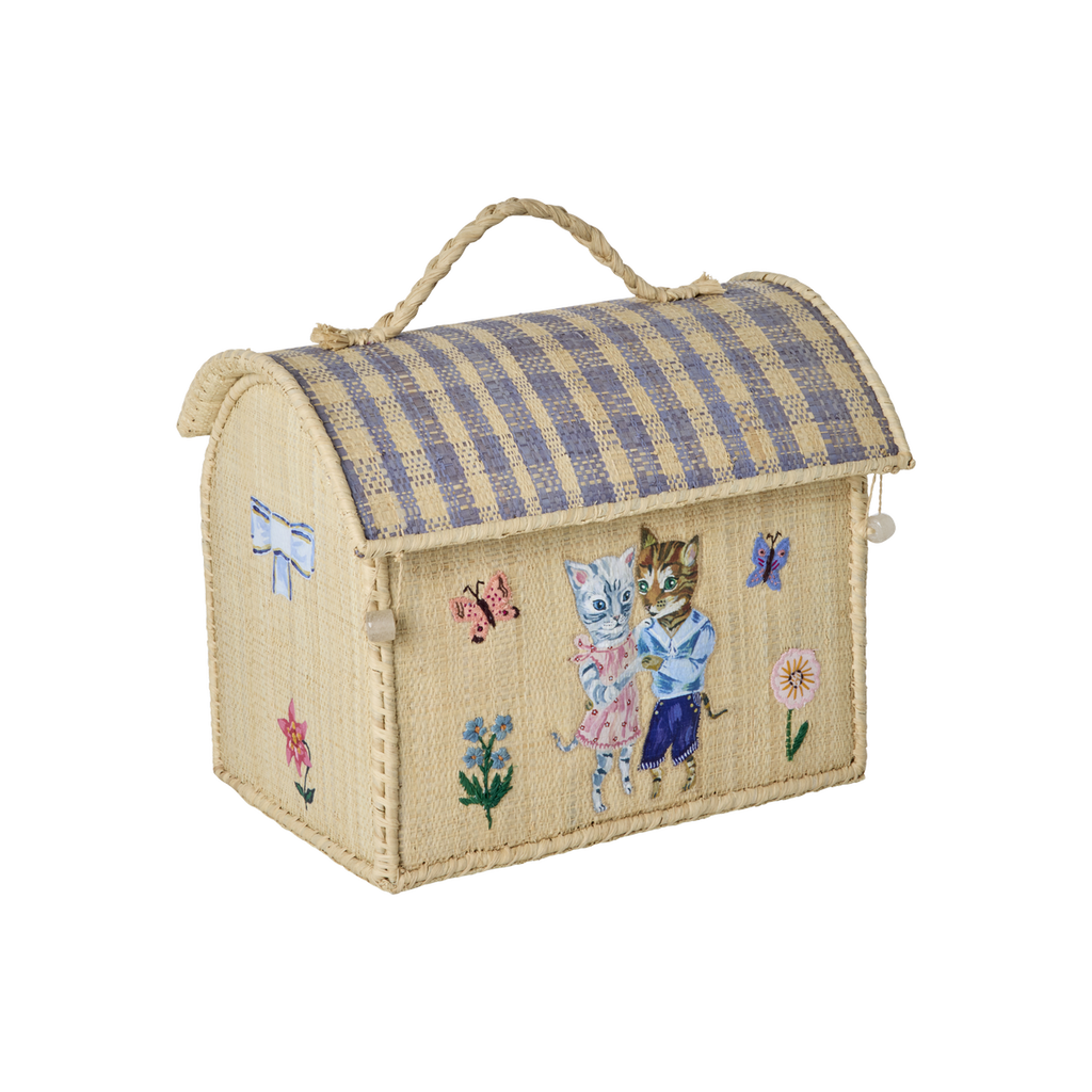 Cesta de Almacenamiento de Rafia (Cats) - RICE KIDS