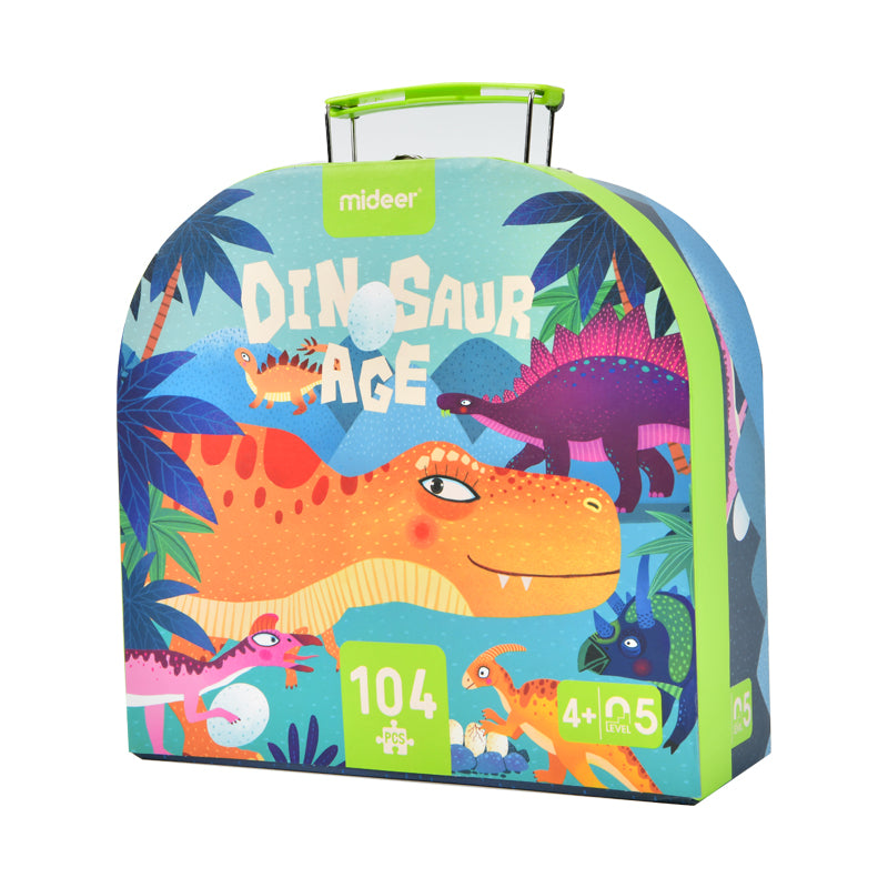 Puzle para niños en maletín Mideer – Era de los dinosaurios (104 pcs)