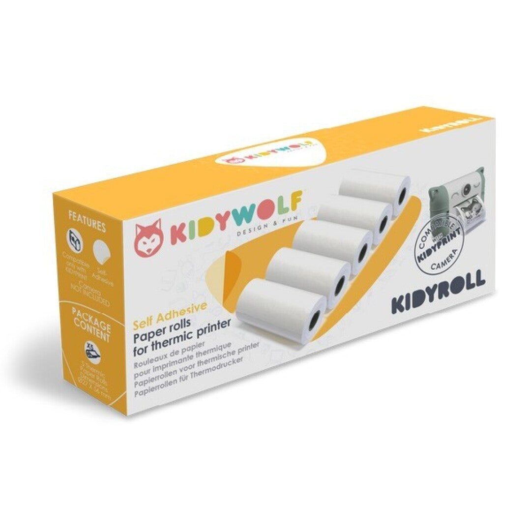 KIDYROLL - Recambio de Papel Térmico Autoadhesivo para KIDYPRINT / K-PRINT