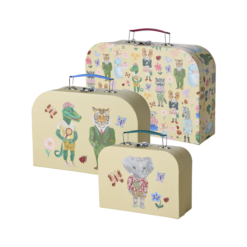 Set de 3 Maletas de Cartón RICE X Nathalie Lété - Crema