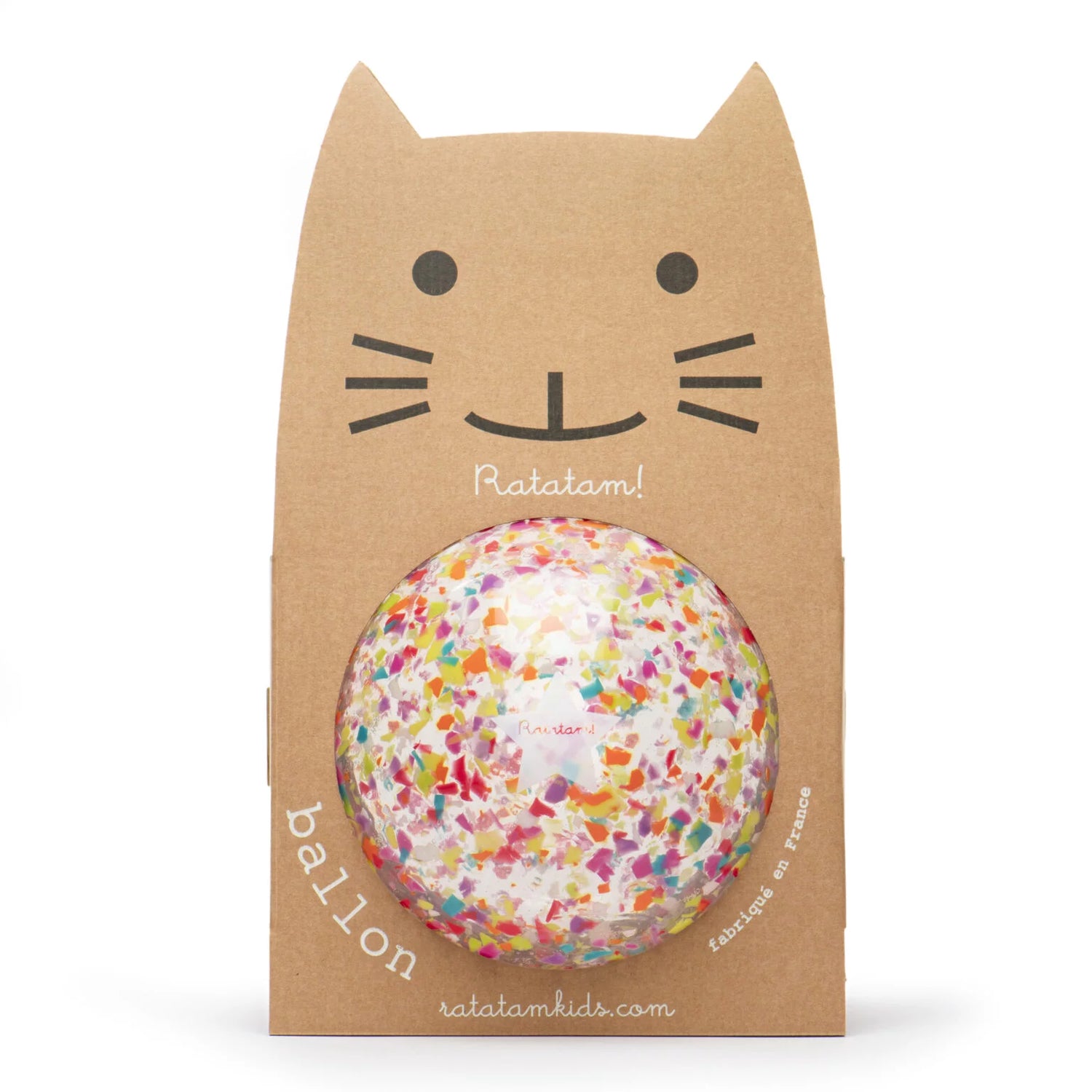 Pelota confeti 22 cm (Multicolor) - Ratatam