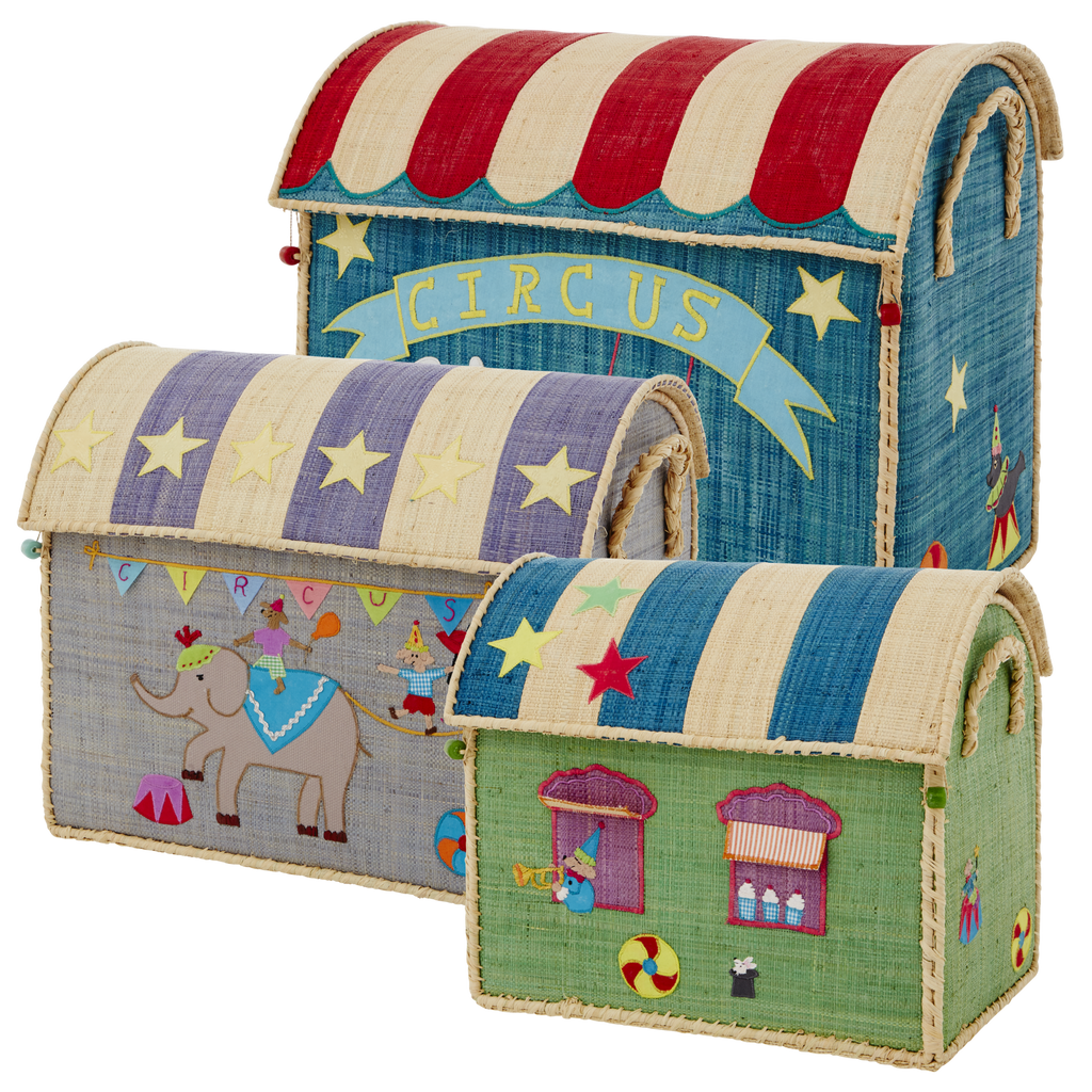 Set de 3 Cestas de Almacenamiento de Rafia RICE KIDS - Circus