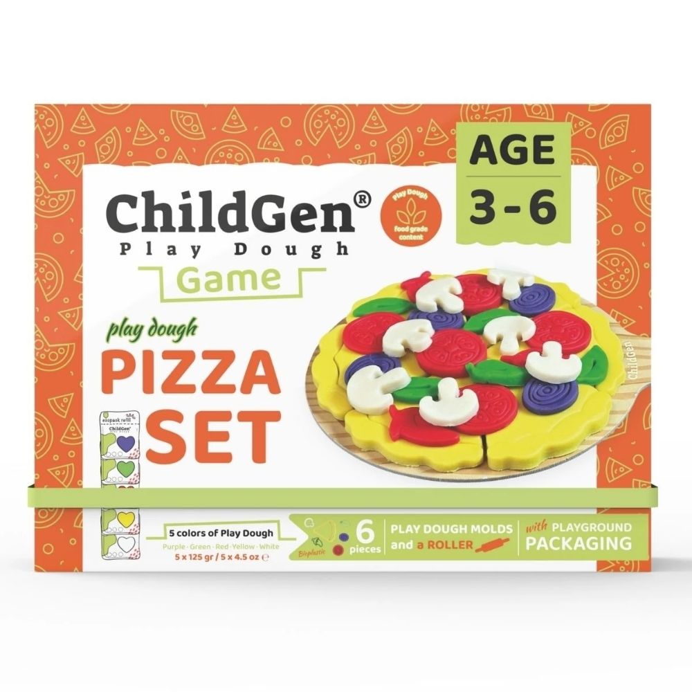 PLASTILINA NATURAL PREMIUM PLAY BOX - PIZZA - ChildGen