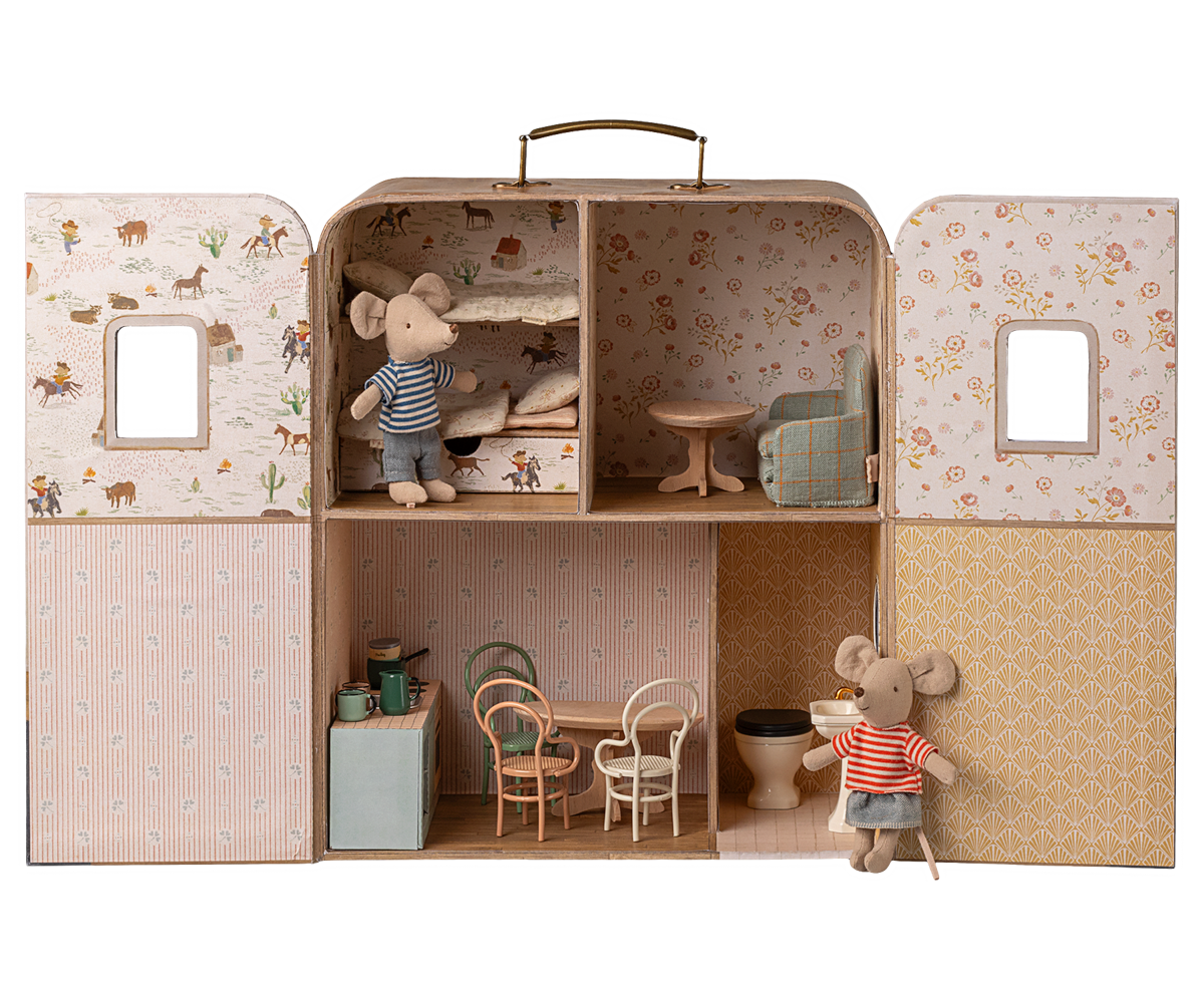 Casa Maletín, Ratona Hermana Pequeña y Ratón Hermano Pequeño (SuitCasa, Little sister and brother mouse) – Maileg