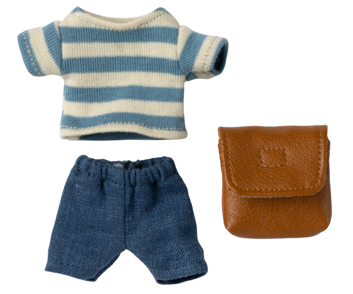 Conjunto de ropa y mochila Marrón para ratón hermano mayor - Maileg