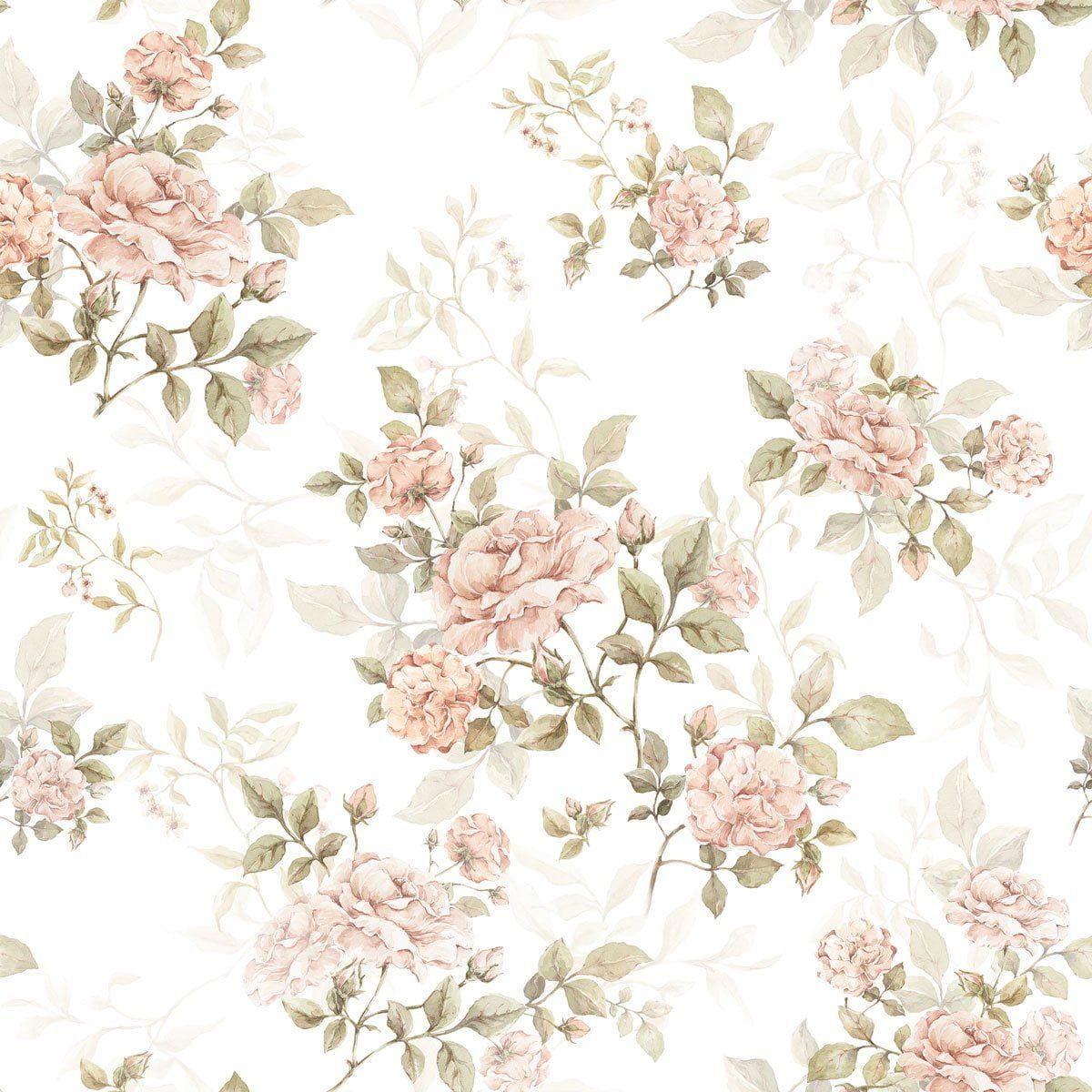 Papel Pintado Rosas Vintage (Vintage Rose Pattern Tapeta) – Dekornik