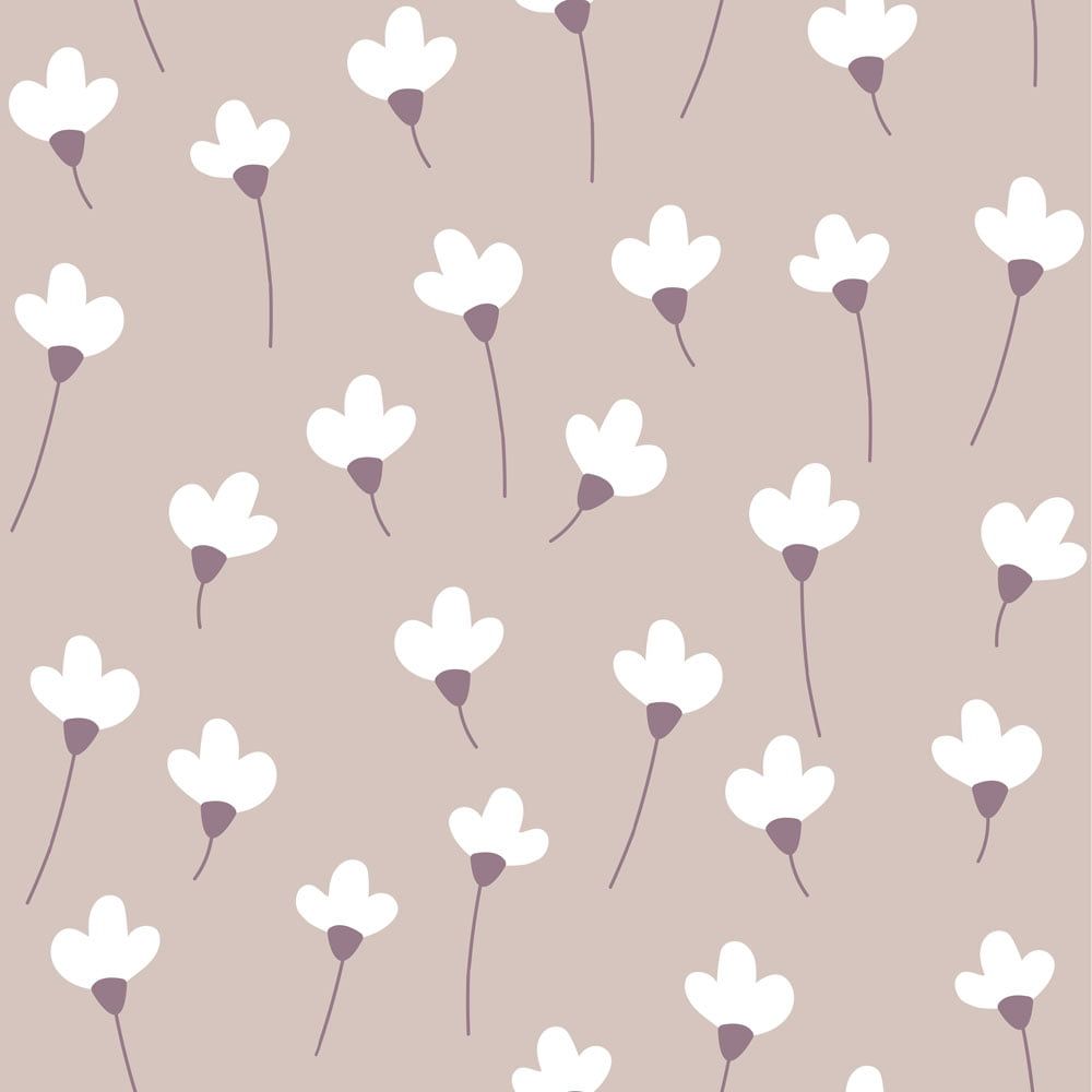 Papel Pintado Margaritas sobre Rosa Polvo (Simple Daisies on Powder Pink Tapeta) – Dekornik