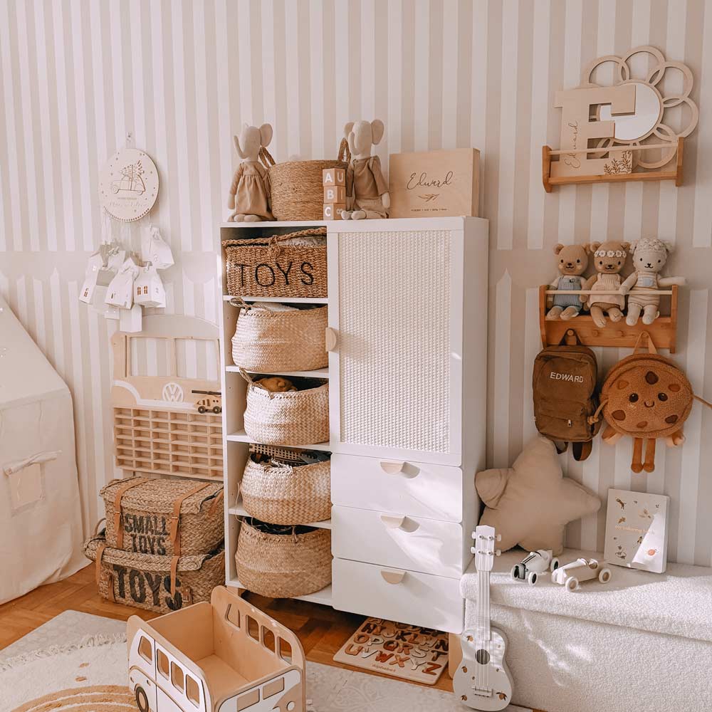 Papel Pintado Rústico Beige y Blanco (Simple Rustic Beige White Tapeta) – Dekornik