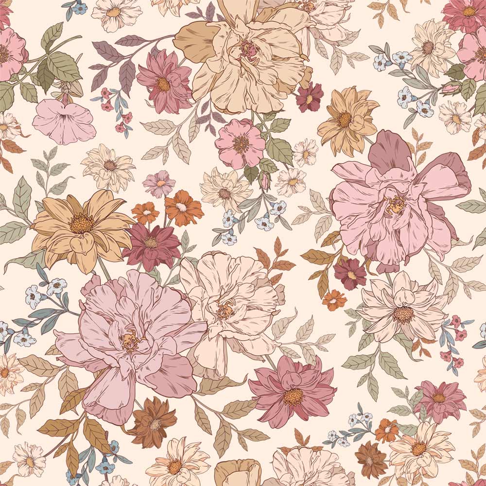 Papel Pintado Flores Arcoíris (Rainbow Flowers Tapeta) – Dekornik