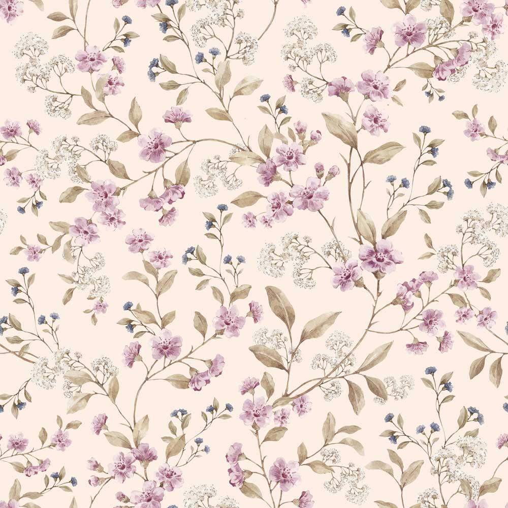 Pradera de Flores Rosas y Azules (Meadow in Pink and Blue Flower) – Dekornik