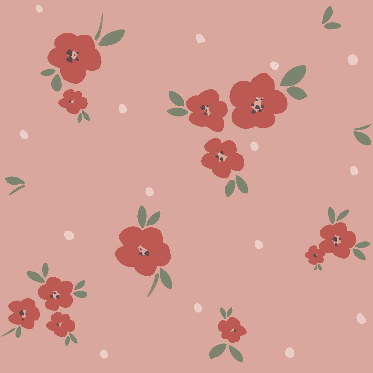 Flores Frambuesa y Rosa (Floral Draw Pink Red) – Dekornik