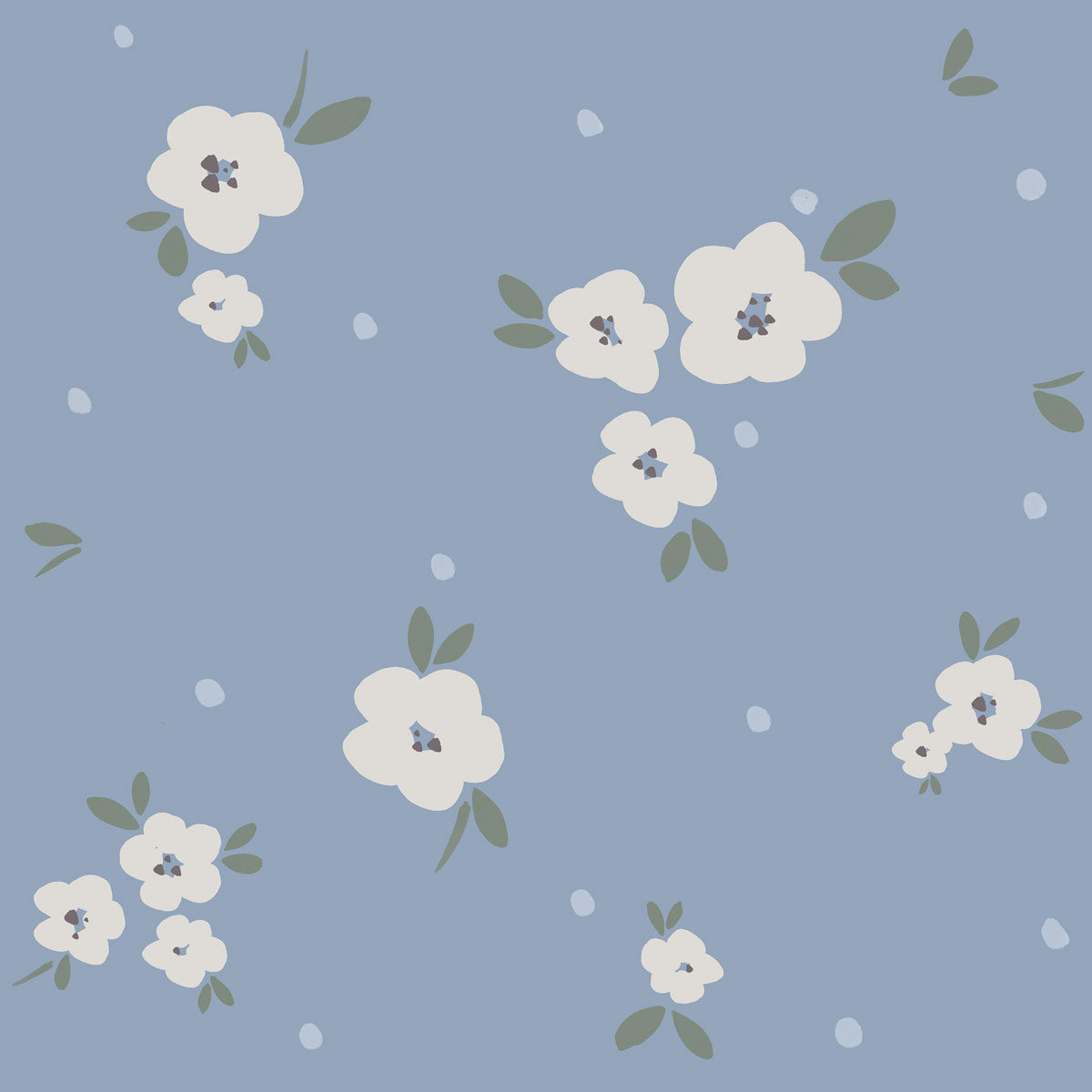 Flores azules (Floral Draw Blue) – Dekornik