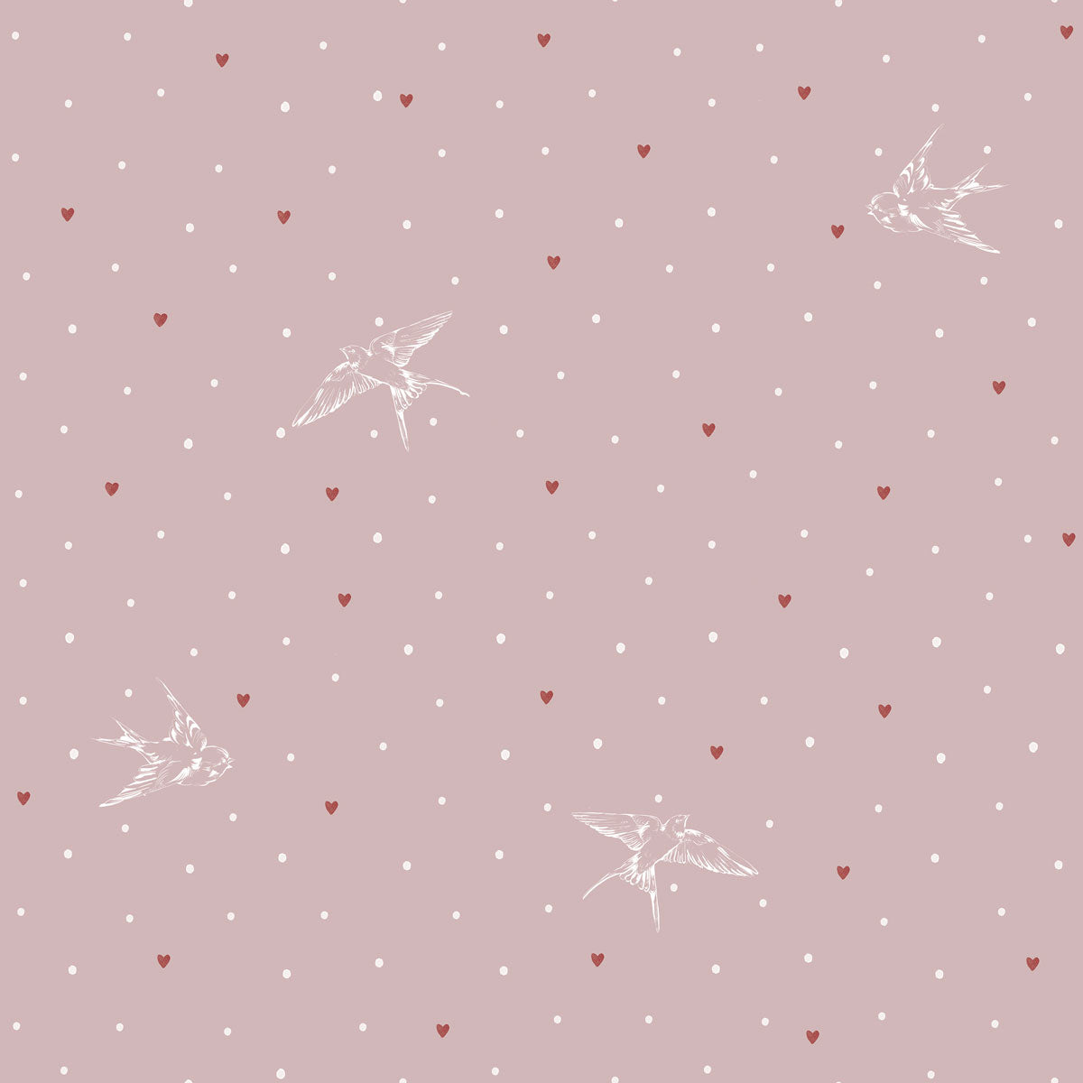 Golondrinas sobre rosa (Swallows on Pink) – Dekornik