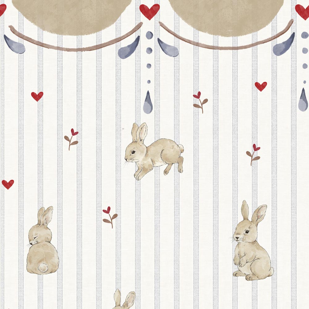 Conejos con corazones y ornamento (Rabbits Hearts with Ornament) – Dekornik
