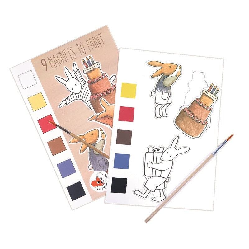 Set de 9 imanes para pintar Conejitos - Egmont Toys