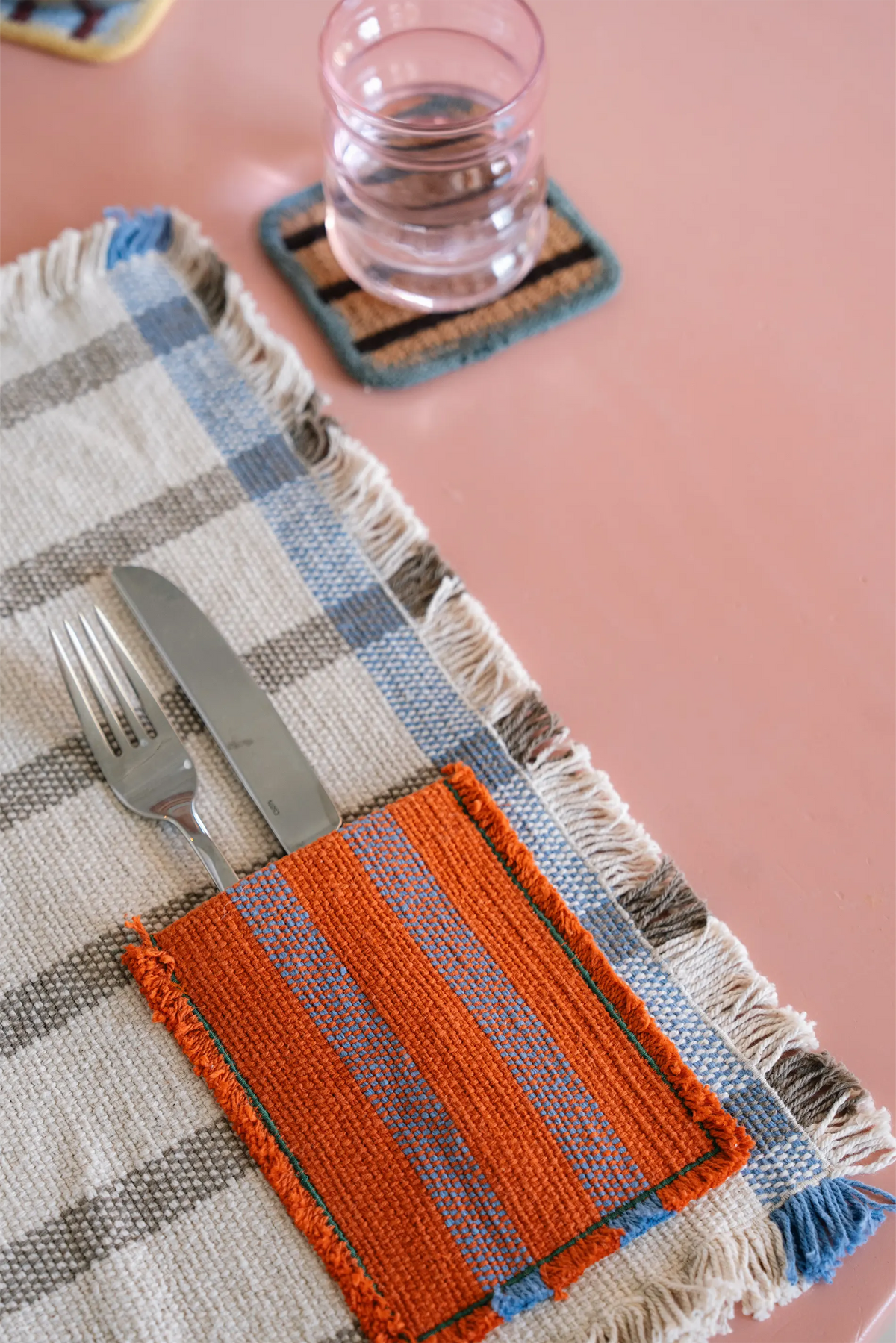 Pack 2 individuales Handloom bolsillo Soil Brown, imagen 4.