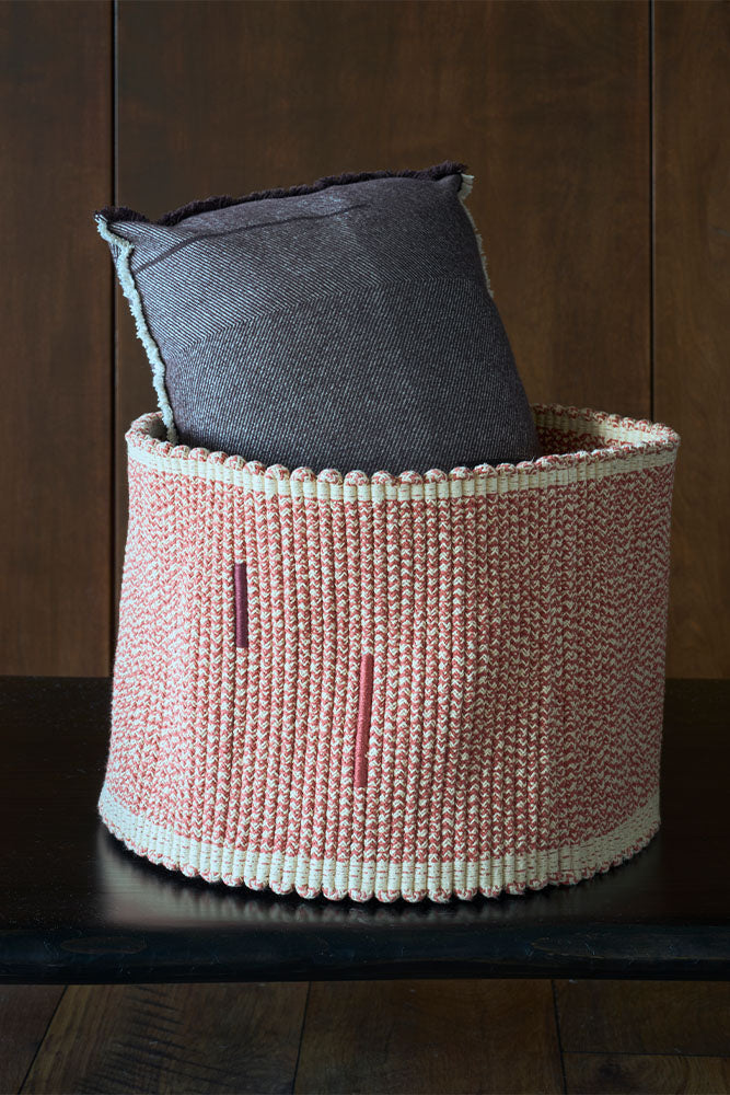 Cesta Handloom Vertical Terracota, imagen 4.