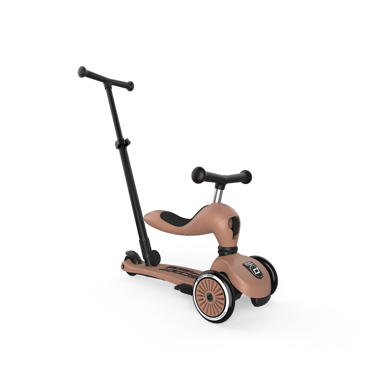 Andador y patinete 2 en 1 Highwaykick 1 Push and Go Mocha - Scoot & Ride