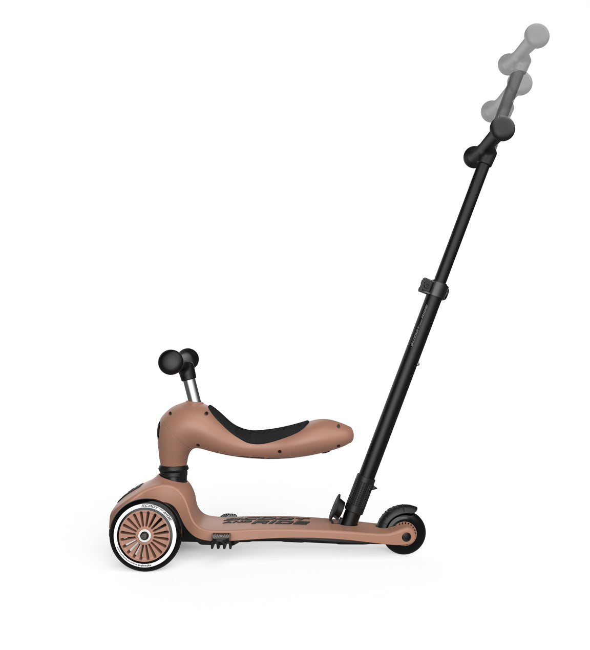 Andador y patinete 2 en 1 Highwaykick 1 Push and Go Mocha - Scoot & Ride