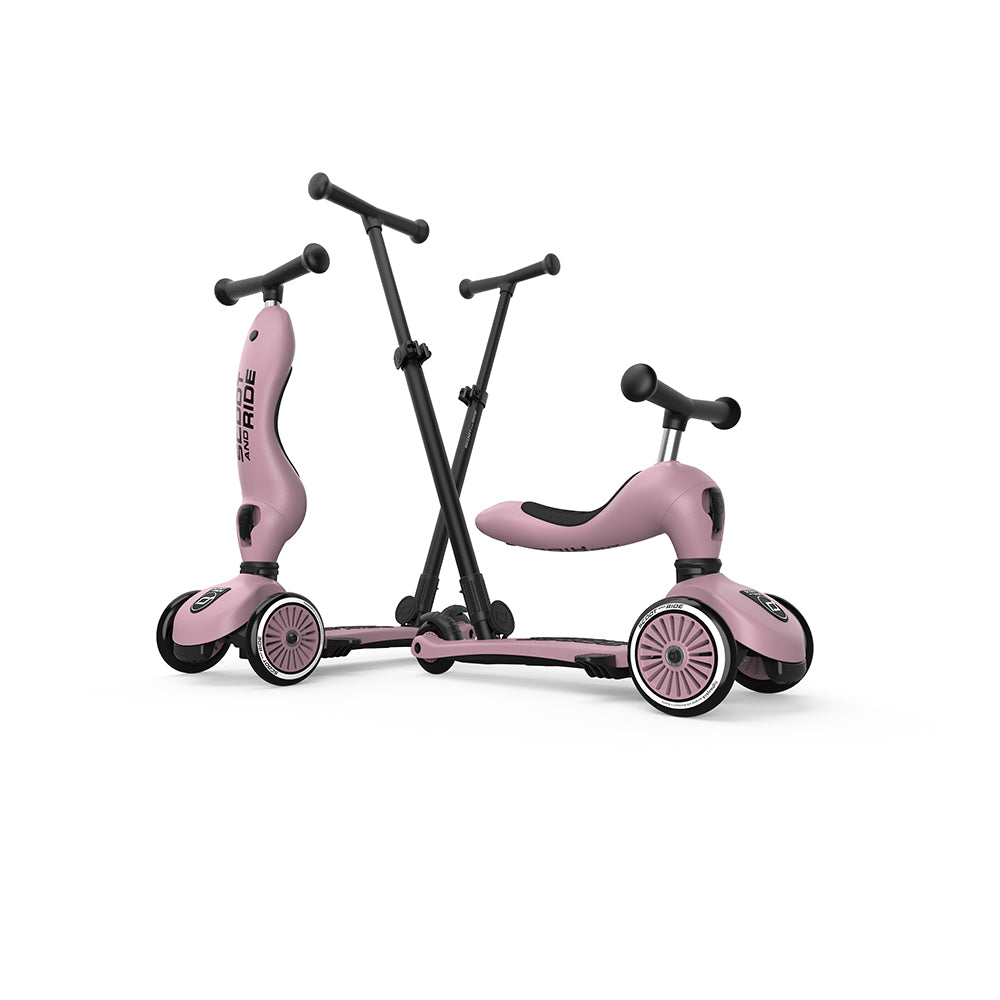 Andador y patinete 2 en 1 Highwaykick 1 Push and Go Wildberry - Scoot & Ride