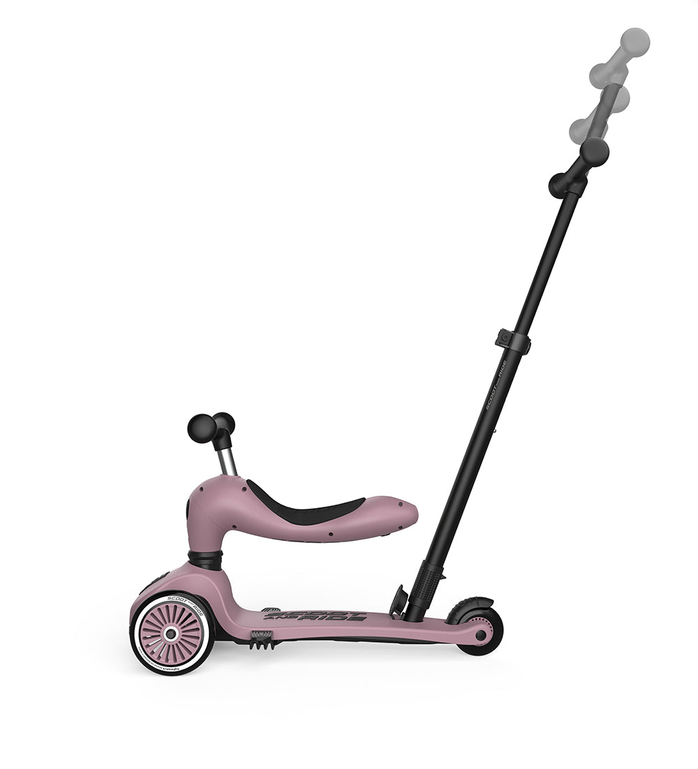 Andador y patinete 2 en 1 Highwaykick 1 Push and Go Wildberry - Scoot & Ride