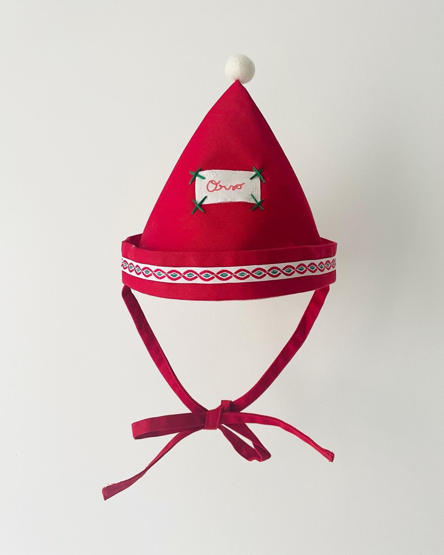 Sombrero Pompon Cou Cou Puntiagudo Rojo - Bombón